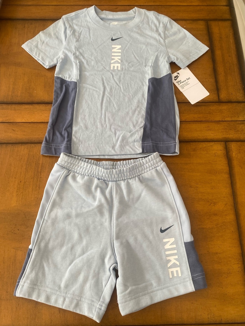 NWT Nike Light Blue Boys' Athletic Tee & Shorts Set 4T